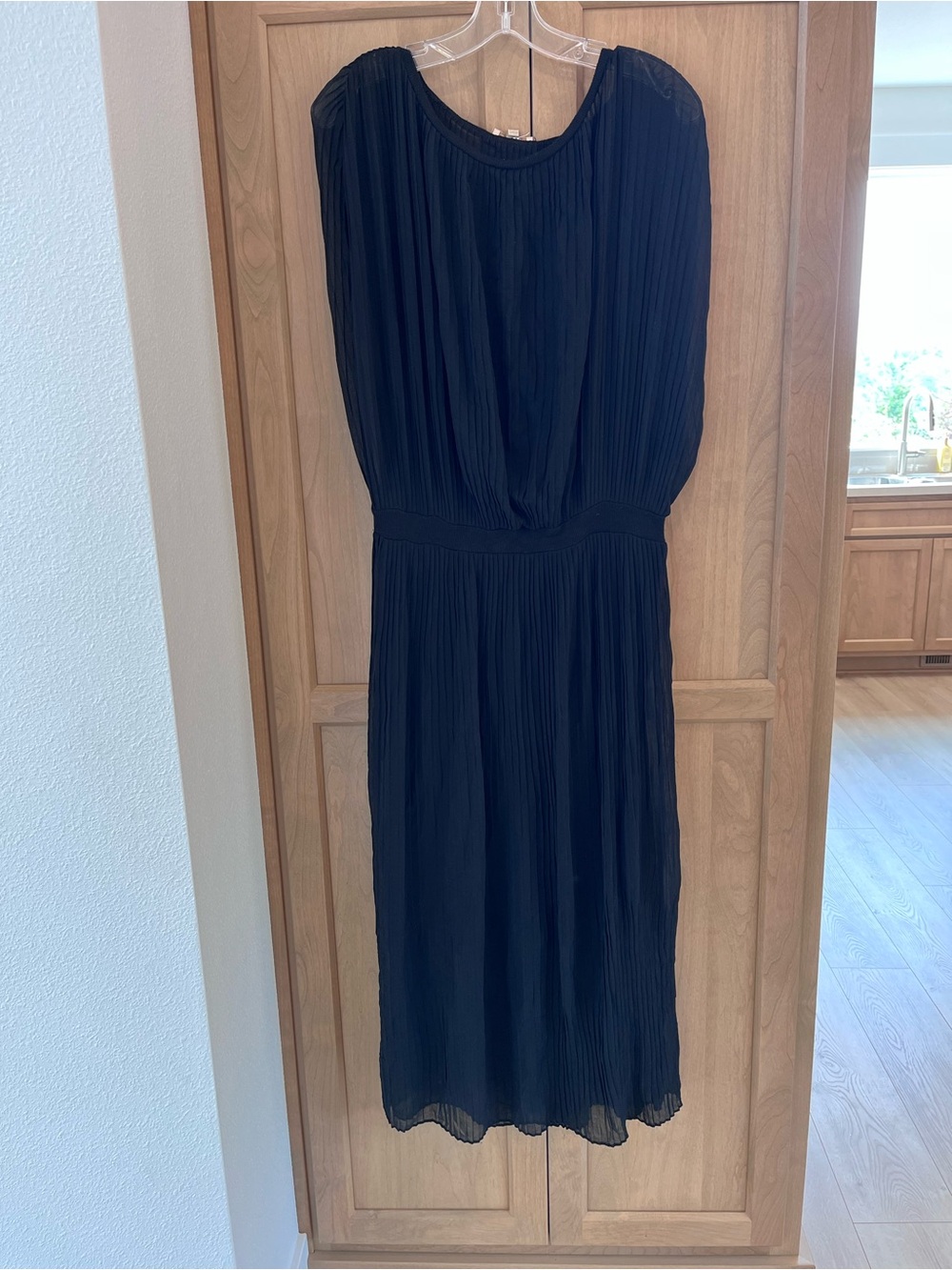 Bordeaux Anthro Sheer Pleated Dress